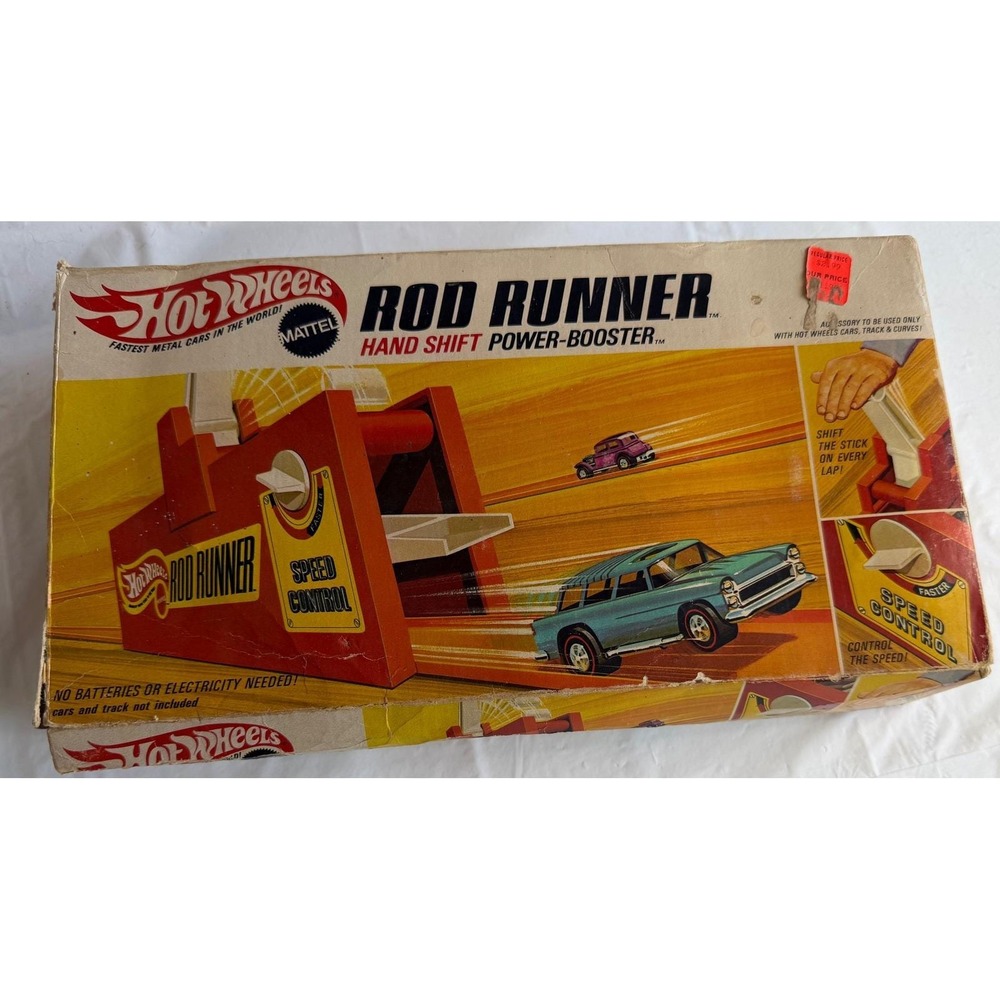 Vintage 1969 Hot Wheels Rod Runner Hand Shift Power-Booster 6479 Mattel Red‎ Box